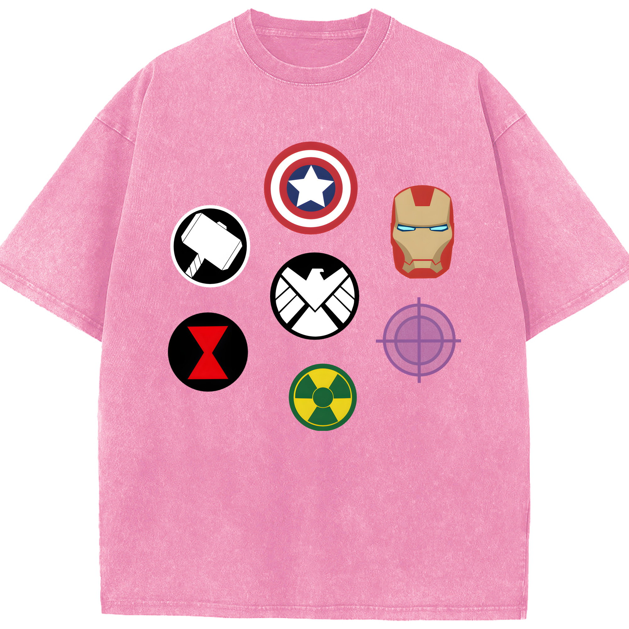 （画像用） アベンジャーズ The Avengers 綿100% ヴィンテージ風 半袖Tシャツ（フロントプリント）